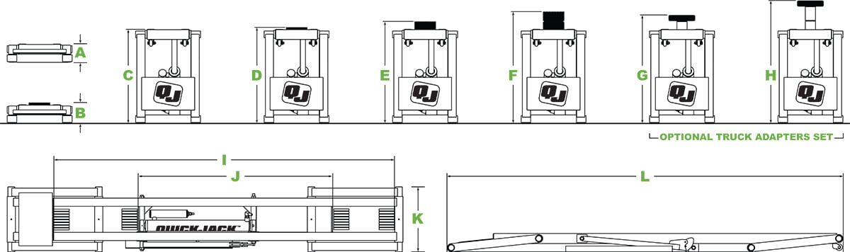 QuickJack Garage Lift Afmetingen